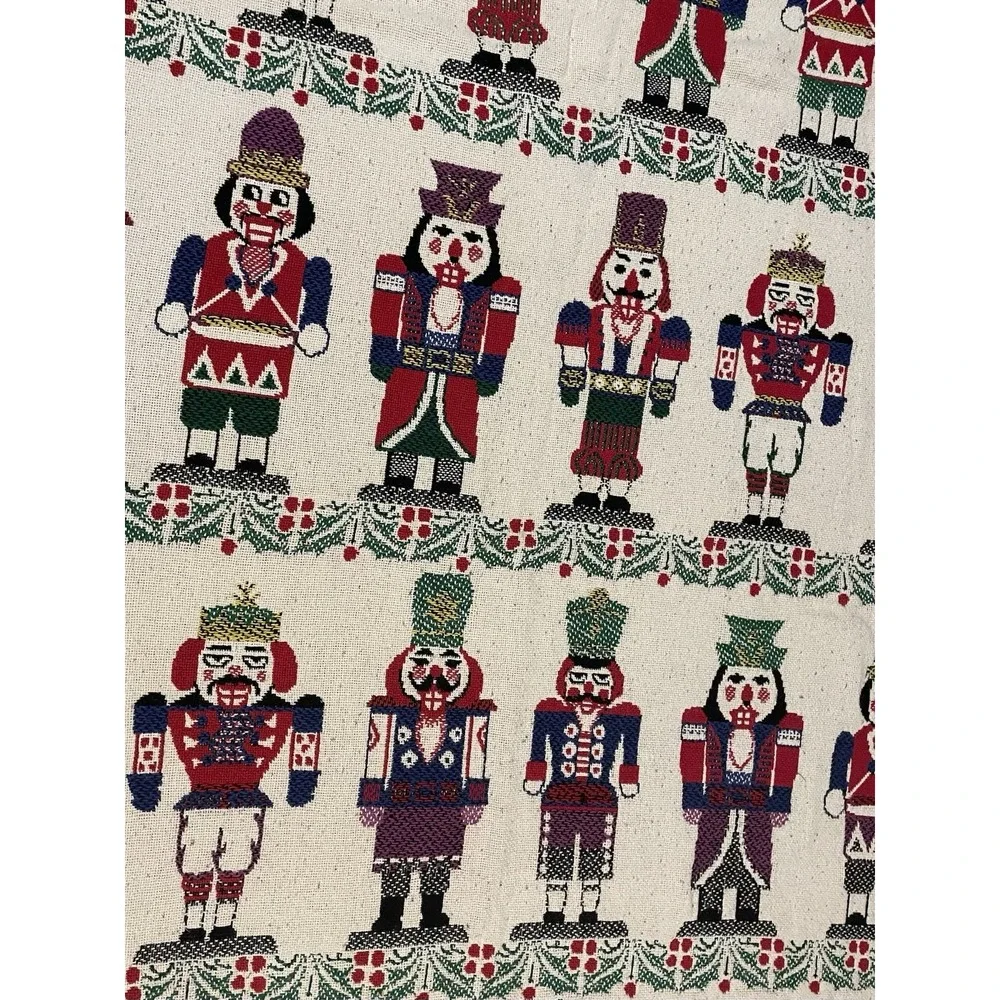 Vintage Woven Nutcracker Tapestry Blanket Christmas Sofa Throw 48
